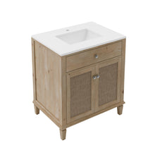 Load image into Gallery viewer, Fresca FCB4530SFIR-CWH-U Cora 30" Freestanding Bathroom Cabinet with Top & Sink in Sunlit Fir
