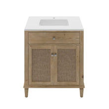 Load image into Gallery viewer, Fresca FCB4530SFIR-CWH-U Cora 30" Freestanding Bathroom Cabinet with Top & Sink in Sunlit Fir