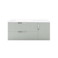 Load image into Gallery viewer, Fresca FCB4336SGE-UNS-L-CWH-U Camille 36" Floating Bathroom Cabinet with Top & Sink in Whispering Sage
