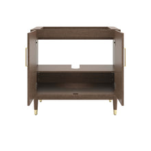 Load image into Gallery viewer, Fresca FCB4436MBIR-CWH-U Sawyer 36" Freestanding Bathroom Cabinet with Top & Sink in Mocha Birch