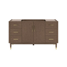 Load image into Gallery viewer, Fresca FCB4460MBIR Sawyer 60" Freestanding Bathroom Cabinet in Mocha Birch