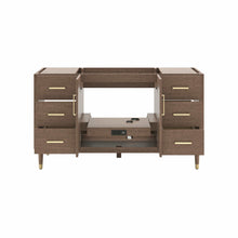 Load image into Gallery viewer, Fresca FCB4460MBIR-CWH-U Sawyer 60" Freestanding Bathroom Cabinet with Top & Sink in Mocha Birch