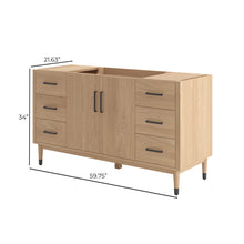 Load image into Gallery viewer, Fresca FCB4460SOAK Sawyer 60" Freestanding Bathroom Cabinet in Sunburst Oak