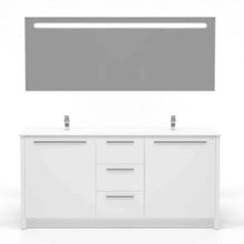 Load image into Gallery viewer, Casa Mare Nona 60" Glossy White Modern Double Sink Freestanding Bathroom Vanity and Sink Combo - NONA152GW-60-MSC