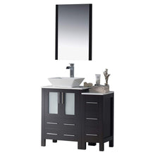 Load image into Gallery viewer, Blossom 001 36S 02 V M Sydney 36 Inch Vanity with Ceramic Vessel Sink & Mirror & Side Cabinet - Espresso