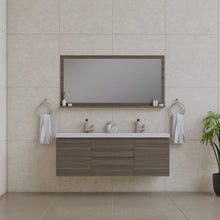Load image into Gallery viewer, Alya Bath AB-MOF60D-G Paterno 60 inch Double Modern Wall Mounted Bathroom Vanity, Gray