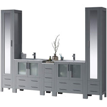 Load image into Gallery viewer, Blossom 001 102 15 C Sydney 102 Inch Vanity with Ceramic Double Sinks - Metal Gray