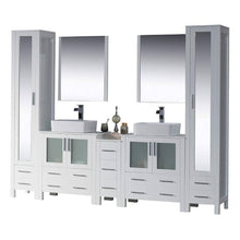 Load image into Gallery viewer, Blossom 001 102 01 V M Sydney 102 Inch Vanity with Ceramic Double Vessel Sinks & Mirrors - White