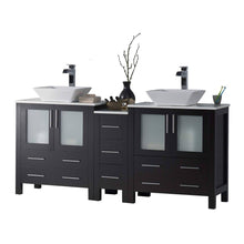 Load image into Gallery viewer, Blossom 001 72 02 V Sydney 72 Inch Vanity with Ceramic Double Vessel Sinks - Espresso