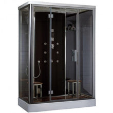 Load image into Gallery viewer, PLATINUM DZ956F8 Black STEAM SHOWER 59" X 35" X 87"