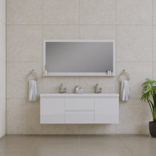 Load image into Gallery viewer, Alya Bath AB-MOF60D-W Paterno 60 inch Double Modern Wall Mounted Bathroom Vanity, White