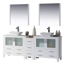 Load image into Gallery viewer, Blossom 001 84S1 01 V M Sydney 84 Inch Vanity with Ceramic Double Vessel Sinks & Mirrors - White