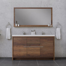 Load image into Gallery viewer, Alya Bath AB-MD660D-RW Sortino 60 Double inch Modern Bathroom Vanity, Rosewood