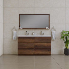 Load image into Gallery viewer, Alya Bath AB-MOA60D-RW Paterno 60 inch Double Modern Freestanding Bathroom Vanity, Rosewood