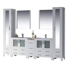 Load image into Gallery viewer, Blossom 001 102 01 C M Sydney 102 Inch Vanity with Ceramic Double Sinks & Mirrors - White