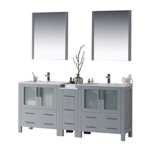 Load image into Gallery viewer, Blossom 001 72 15 C M Sydney 72 Inch Vanity with Ceramic Double Sinks & Mirrors - Metal Gray