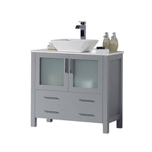 Load image into Gallery viewer, Blossom 001 36 15 V Sydney 36 Inch Vanity with Ceramic Vessel Sink - Metal Grey