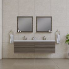 Load image into Gallery viewer, Alya Bath AB-MOF72D-G Paterno 72 inch Modern Wall Mounted Bathroom Vanity, Gray