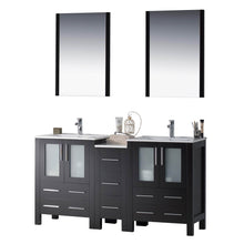 Load image into Gallery viewer, Blossom 001 60S1 02 C M Sydney 60 Inch Vanity with Ceramic Double Sinks & Mirrors - Espresso