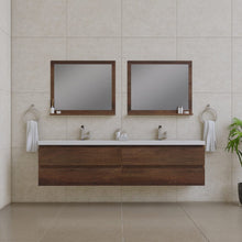 Load image into Gallery viewer, Alya Bath AB-MOF84D-RW Paterno 84 inch Modern Wall Mounted Bathroom Vanity, Rosewood