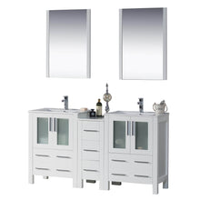 Load image into Gallery viewer, Blossom 001 60S1 01 C M Sydney 60 Inch Vanity with Ceramic Double Sinks & Mirrors - White