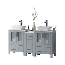Load image into Gallery viewer, Blossom 001 60S1 15 V Sydney 60 Inch Vanity with Ceramic Double Vessel Sinks - Metal Gray