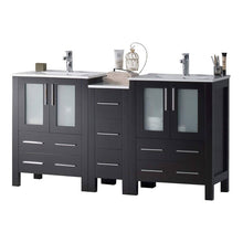 Load image into Gallery viewer, Blossom 001 60S1 02 C Sydney 60 Inch Vanity with Ceramic Double Sinks - Espresso