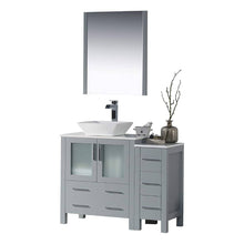 Load image into Gallery viewer, Blossom 001 42S 15 V M Sydney 42 Inch Vanity with Ceramic Vessel Sink & Mirror & Side Cabinet - Metal Grey
