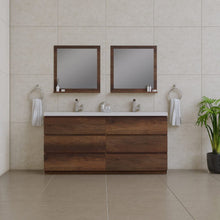 Load image into Gallery viewer, Alya Bath AB-MOA72D-RW Paterno 72 inch Modern Freestanding Bathroom Vanity, Rosewood