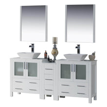 Load image into Gallery viewer, Blossom 001 72 01 V M Sydney 72 Inch Vanity with Ceramic Double Vessel Sinks & Mirrors - White