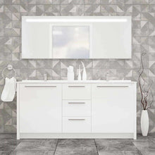 Load image into Gallery viewer, Casa Mare Nona 60" Glossy White Modern Double Sink Freestanding Bathroom Vanity and Sink Combo - NONA152GW-60-MSC