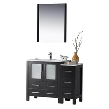 Load image into Gallery viewer, Blossom 001 42S 02 C M Sydney 42 Inch Vanity with Ceramic Sink & Mirror & Side Cabinet - Espresso