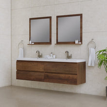 Load image into Gallery viewer, Alya Bath AB-MOF72D-RW Paterno 72 inch Modern Wall Mounted Bathroom Vanity, Rosewood