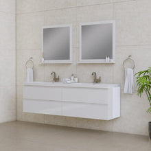 Load image into Gallery viewer, Alya Bath AB-MOF72D-W Paterno 72 inch Modern Wall Mounted Bathroom Vanity, White