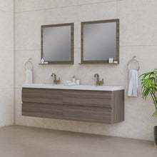 Load image into Gallery viewer, Alya Bath AB-MOF72D-G Paterno 72 inch Modern Wall Mounted Bathroom Vanity, Gray
