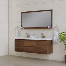 Load image into Gallery viewer, Alya Bath AB-MOF60D-RW Paterno 60 inch Double Modern Wall Mounted Bathroom Vanity, Rosewood