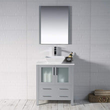 Load image into Gallery viewer, Blossom 001 30 15 V M Sydney 30 Inch Vanity with Ceramic Vessel Sink & Mirror - Metal Grey