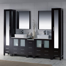 Load image into Gallery viewer, Blossom 001 102 02 V M Sydney 102 Inch Vanity with Ceramic Double Vessel Sinks & Mirrors - Espresso