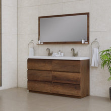 Load image into Gallery viewer, Alya Bath AB-MOA60D-RW Paterno 60 inch Double Modern Freestanding Bathroom Vanity, Rosewood