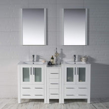 Load image into Gallery viewer, Blossom 001 60S1 01 C Sydney 60 Inch Vanity with Ceramic Double Sinks - White