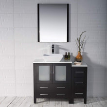 Load image into Gallery viewer, Blossom 001 42S 02 V M Sydney 42 Inch Vanity with Ceramic Vessel Sink & Mirror & Side Cabinet - Espresso