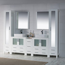 Load image into Gallery viewer, Blossom 001 102 01 V M Sydney 102 Inch Vanity with Ceramic Double Vessel Sinks & Mirrors - White