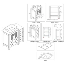 Load image into Gallery viewer, Blossom 001 36S 01 V Sydney 36 Inch Vanity with Ceramic Vessel Sink & Side Cabinet - White