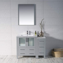 Load image into Gallery viewer, Blossom 001 42S 15 C M Sydney 42 Inch Vanity with Ceramic Sink & Mirror & Side Cabinet - Metal Grey