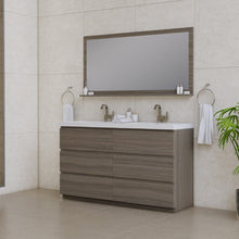 Load image into Gallery viewer, Alya Bath AB-MOA60D-G Paterno 60 inch Double Modern Freestanding Bathroom Vanity, Gray