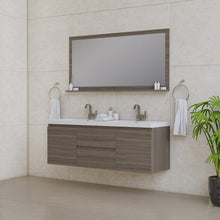 Load image into Gallery viewer, Alya Bath AB-MOF60D-G Paterno 60 inch Double Modern Wall Mounted Bathroom Vanity, Gray