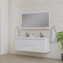 Load image into Gallery viewer, Alya Bath AB-MOF60D-W Paterno 60 inch Double Modern Wall Mounted Bathroom Vanity, White