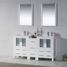 Load image into Gallery viewer, Blossom 001 60S1 01 C Sydney 60 Inch Vanity with Ceramic Double Sinks - White