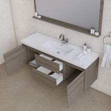 Load image into Gallery viewer, Alya Bath AB-MOF60S-G Paterno 60 inch Single Modern Wall Mounted Bathroom Vanity, Gray