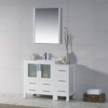 Load image into Gallery viewer, Blossom 001 42S 01 C Sydney 42 Inch Vanity with Ceramic Sink & Side Cabinet - White